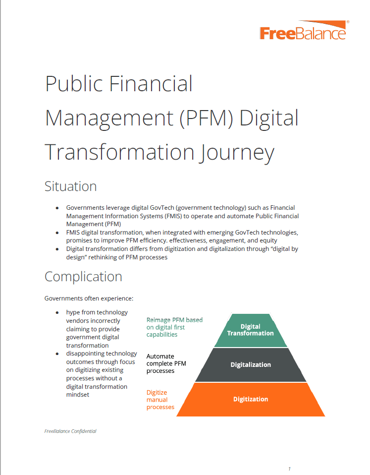 The Public Financial Management Digital Transformation Journey